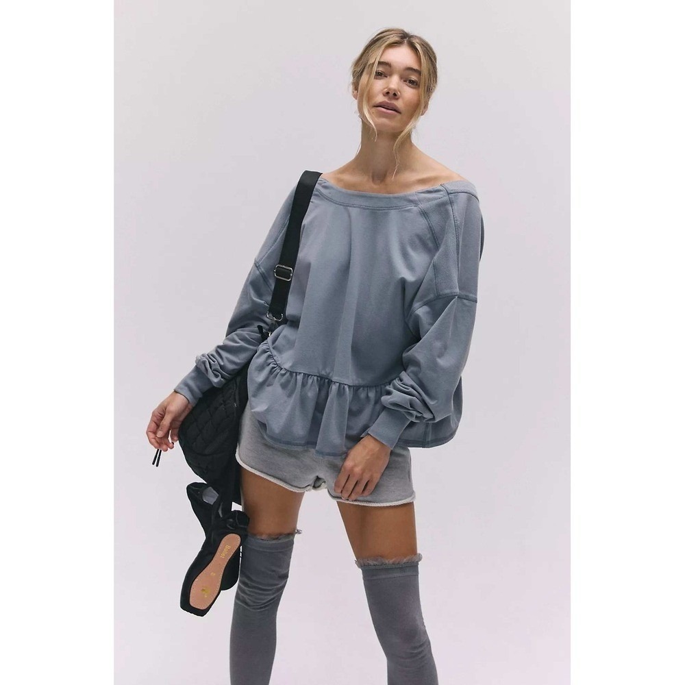 FP Movement Streetwear Top Blue Gray Size Small